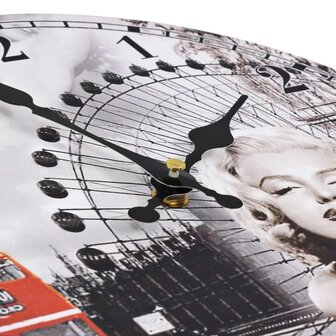Wandklok vintage stijl Marilyn Monroe 30 cm 4