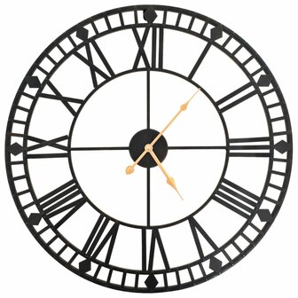 Wandklok vintage-stijl met quartz-mechanisme XXL 60 cm metaal 1