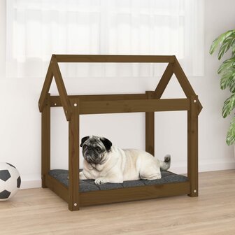 Hondenmand 71x55x70 cm massief grenenhout honingbruin 1