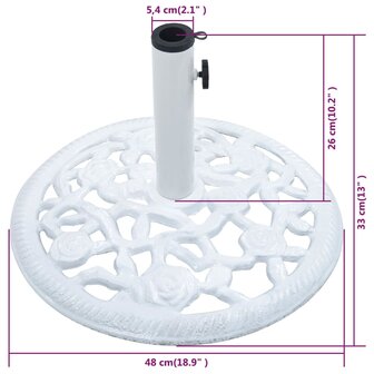 Parasolvoet 12 kg 48 cm gietijzer wit 7