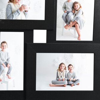 Fotolijst voor 4x(10x15 cm) foto MDF zwart 5