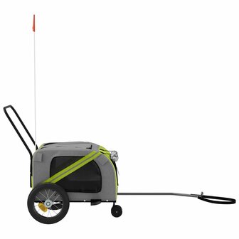 Hondenfietstrailer oxford stof en ijzer groen en zwart 6