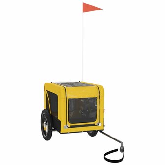 Hondenfietstrailer oxford stof en ijzer geel en zwart 4