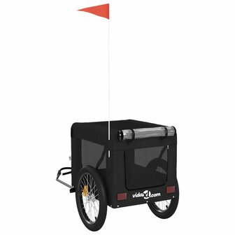 Hondenfietstrailer oxford stof en ijzer zwart 9