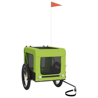 Hondenfietstrailer oxford stof en ijzer groen en zwart 3