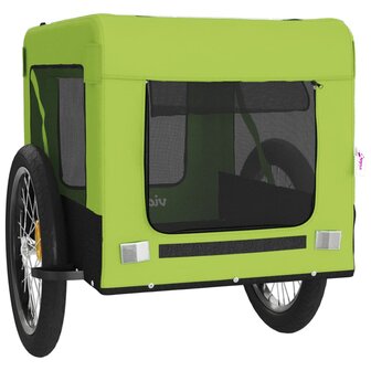 Hondenfietstrailer oxford stof en ijzer groen en zwart 6