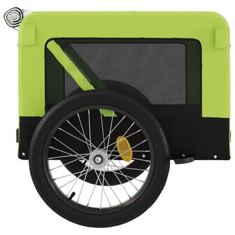 Hondenfietstrailer oxford stof en ijzer groen en zwart 8