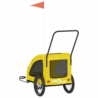 Hondenfietstrailer oxford stof en ijzer geel 8