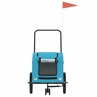 Hondenfietstrailer oxford stof en ijzer blauw 4