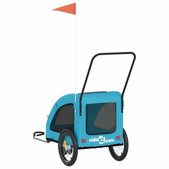 Hondenfietstrailer oxford stof en ijzer blauw 8