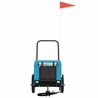 Hondenfietstrailer oxford stof en ijzer blauw en zwart 3