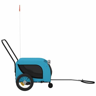 Hondenfietstrailer oxford stof en ijzer blauw en zwart 5
