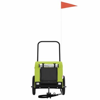 Hondenfietstrailer oxford stof en ijzer groen en zwart 3