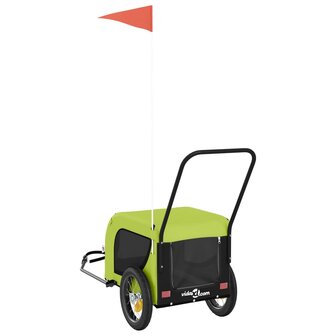 Hondenfietstrailer oxford stof en ijzer groen en zwart 7