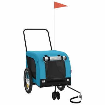 Hondenfietstrailer oxford stof en ijzer blauw en zwart 2