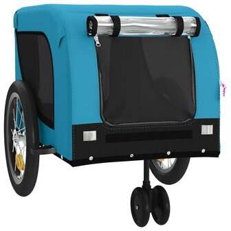 Hondenfietstrailer oxford stof en ijzer blauw en zwart 4