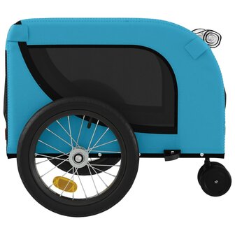 Hondenfietstrailer oxford stof en ijzer blauw en zwart 6