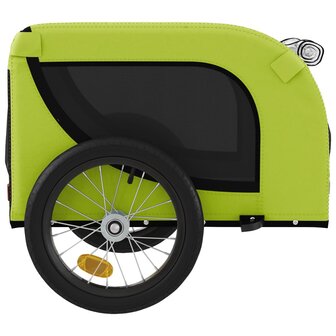 Hondenfietstrailer oxford stof en ijzer groen en zwart 6