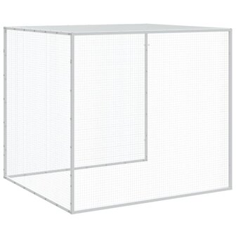 Kippenhok met dak 803x98x90 cm gegalvaniseerd staal lichtgrijs 8