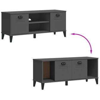Schoenenbank VIKEN 106x35x45 cm bewerkt hout antracietgrijs 8