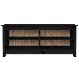 Schoenenbank 110x38x45,5 cm massief grenenhout zwart 3