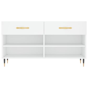 Schoenenbank 102x35x55 cm bewerkt hout wit 6