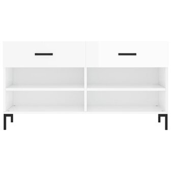 Schoenenbank 102x35x55 cm bewerkt hout hoogglans wit 6