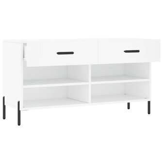 Schoenenbank 102x35x55 cm bewerkt hout wit 5