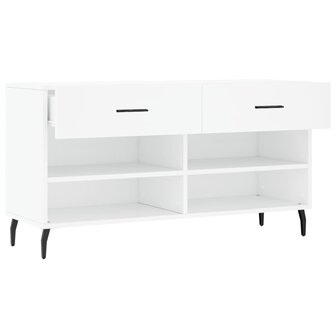 Schoenenbank 102x35x55 cm bewerkt hout wit 5