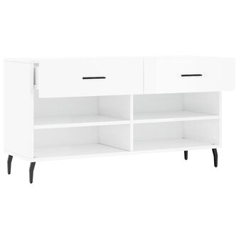 Schoenenbank 102x35x55 cm bewerkt hout hoogglans wit 5