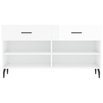 Schoenenbank 102x35x55 cm bewerkt hout hoogglans wit 6