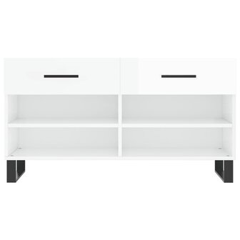 Schoenenbank 102x35x55 cm bewerkt hout hoogglans wit 6