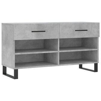 Schoenenbank 102x35x55 cm bewerkt hout betongrijs 2