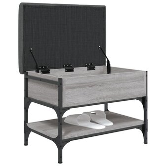 Schoenenbank 62x42x45 cm bewerkt hout grijs sonoma eikenkleurig 4