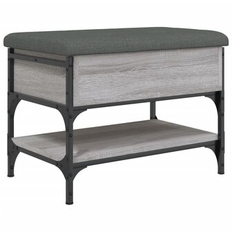 Schoenenbank 62x42x45 cm bewerkt hout grijs sonoma eikenkleurig 8
