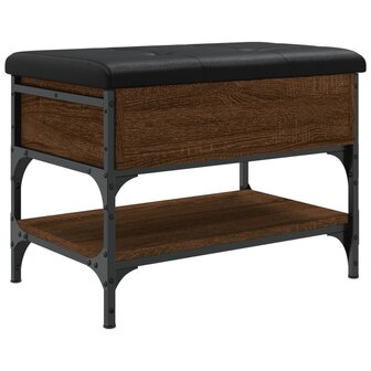 Schoenenbank 62x42x45 cm bewerkt hout bruin eikenkleur 2