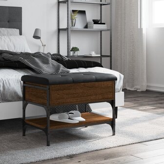 Schoenenbank 62x42x45 cm bewerkt hout bruin eikenkleur 3