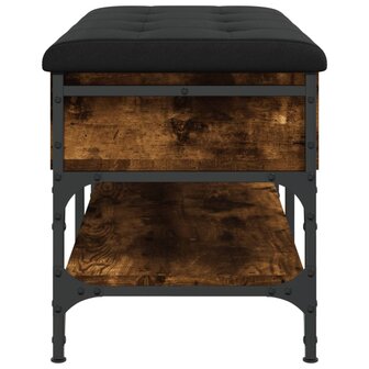 Schoenenbank 82x42x45 cm bewerkt hout gerookt eikenkleurig 8