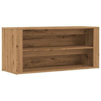 Schoenenbankje 100x35x45 cm bewerkt hout artisanaal eikenkleur 2