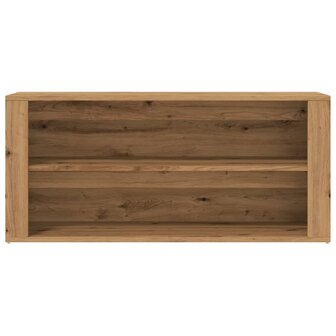 Schoenenbankje 100x35x45 cm bewerkt hout artisanaal eikenkleur 4
