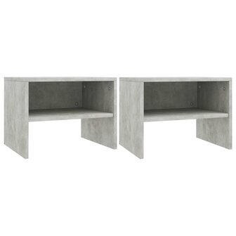 Nachtkastjes 2 st 40x30x30 cm bewerkt hout betongrijs 1