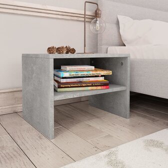 Nachtkastjes 2 st 40x30x30 cm bewerkt hout betongrijs 2
