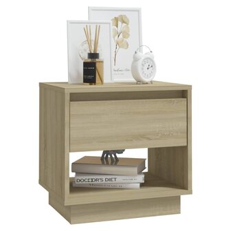 Nachtkastje 45x34x44 cm bewerkt hout sonoma eikenkleurig 3