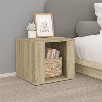 Nachtkastje 41x40x36 cm bewerkt hout sonoma eikenkleurig 1