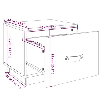 Nachtkastje 40x34x35 cm massief grenenhout wit 9