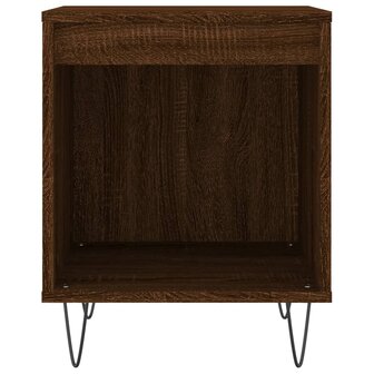 Nachtkastje 40x35x50 cm bewerkt hout bruin eikenkleur 4