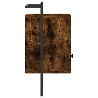 Nachtkastje wandgemonteerd 40x30x61 cm hout gerookt eikenkleur 7