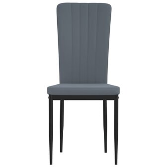 Eetkamerstoelen 2 st fluweel donkergrijs 4