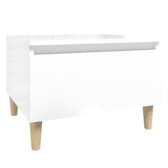 Bijzettafel 50x46x35 cm bewerkt hout hoogglans wit 2