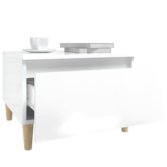 Bijzettafel 50x46x35 cm bewerkt hout hoogglans wit 5
